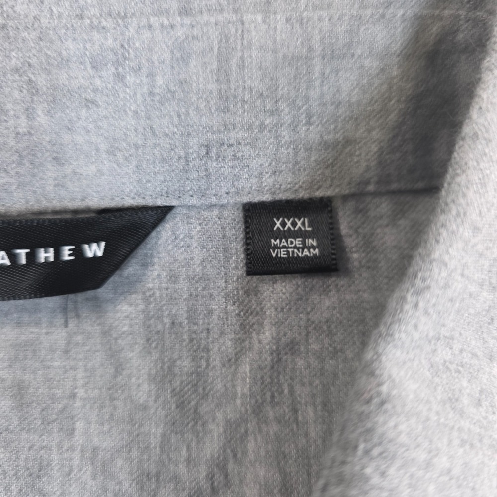 Travis Mathew Shirt Mens 2XL Gray Cloud Flannel Button-Up Dual Chest Pocket NWT - Picture 5 of 10